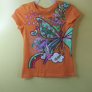 PLACE Girls Orange Short Sleeves Shirt Size S